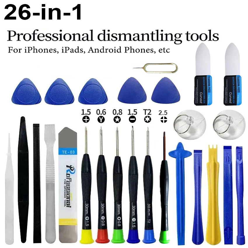 Electronics Repair Business - 26-in-1 Handy-Reparatur-Werkzeugset Professionelles Schraubendreher-Kit mit Hebelwerkzeug